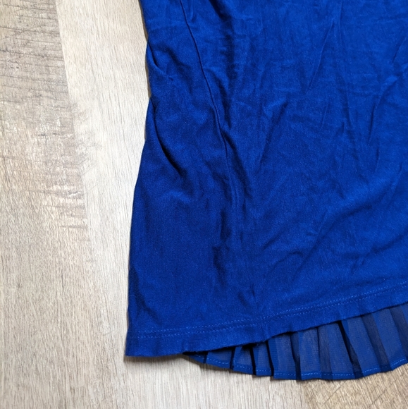 Express Royal Blue Crinkle Cut Back Top - Picture 4 of 7